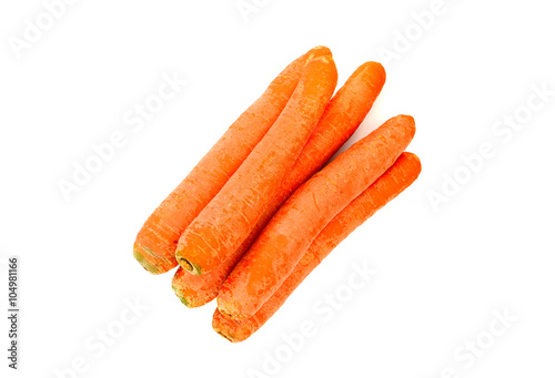 Healthy and Diet Food: Carrots Isolated on White.