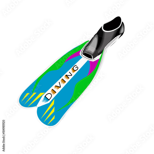 Dive gear flipper vector