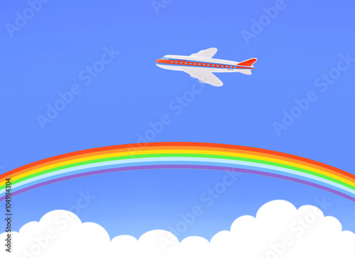 rainbow and airplane 