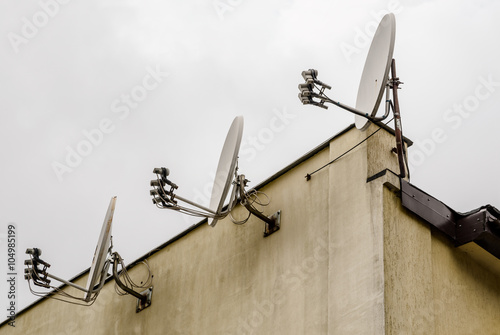 Three Satellite dishes