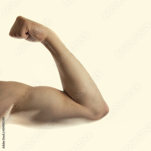 isolated toned image of a strong man's hand