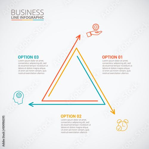 Thin line flat triangle for infographic.