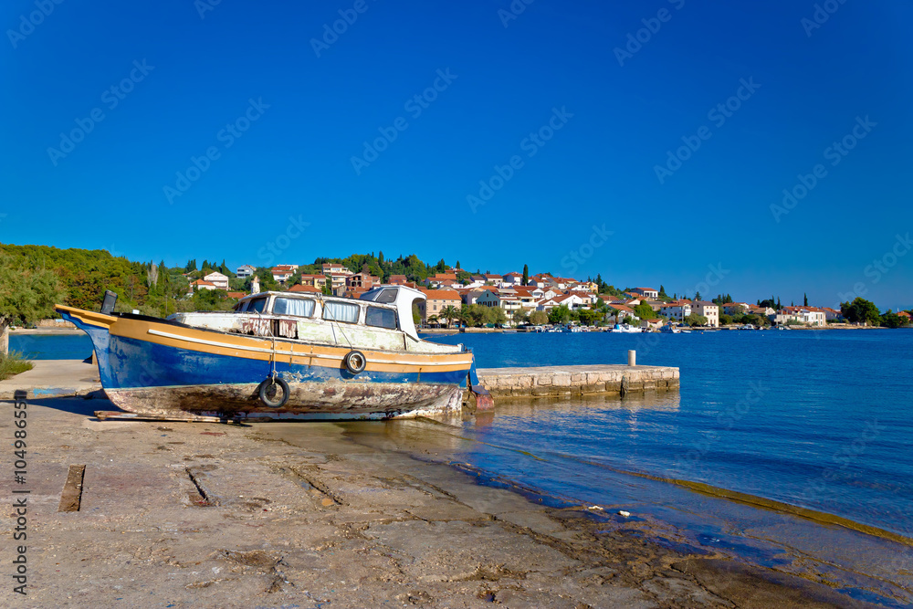 Island of Ugljan old boat by the sea