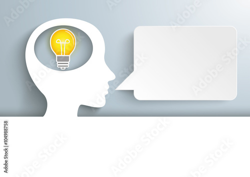 Human Head Cover Bulb Speech Bubble