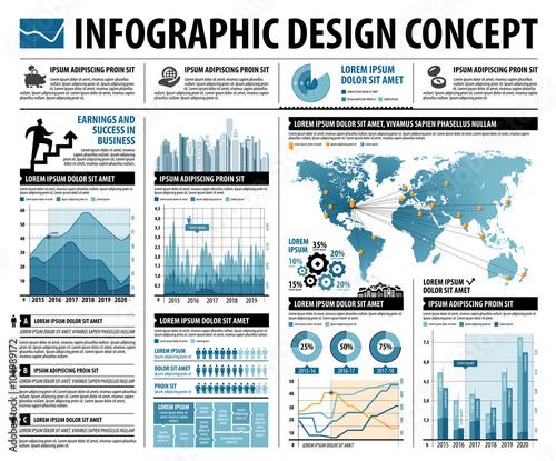 business infographics web design for workflow layout diagram. vector template