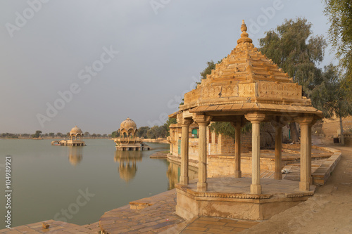 Gadisar lake in Jaisalmer, Rajasthan state, India