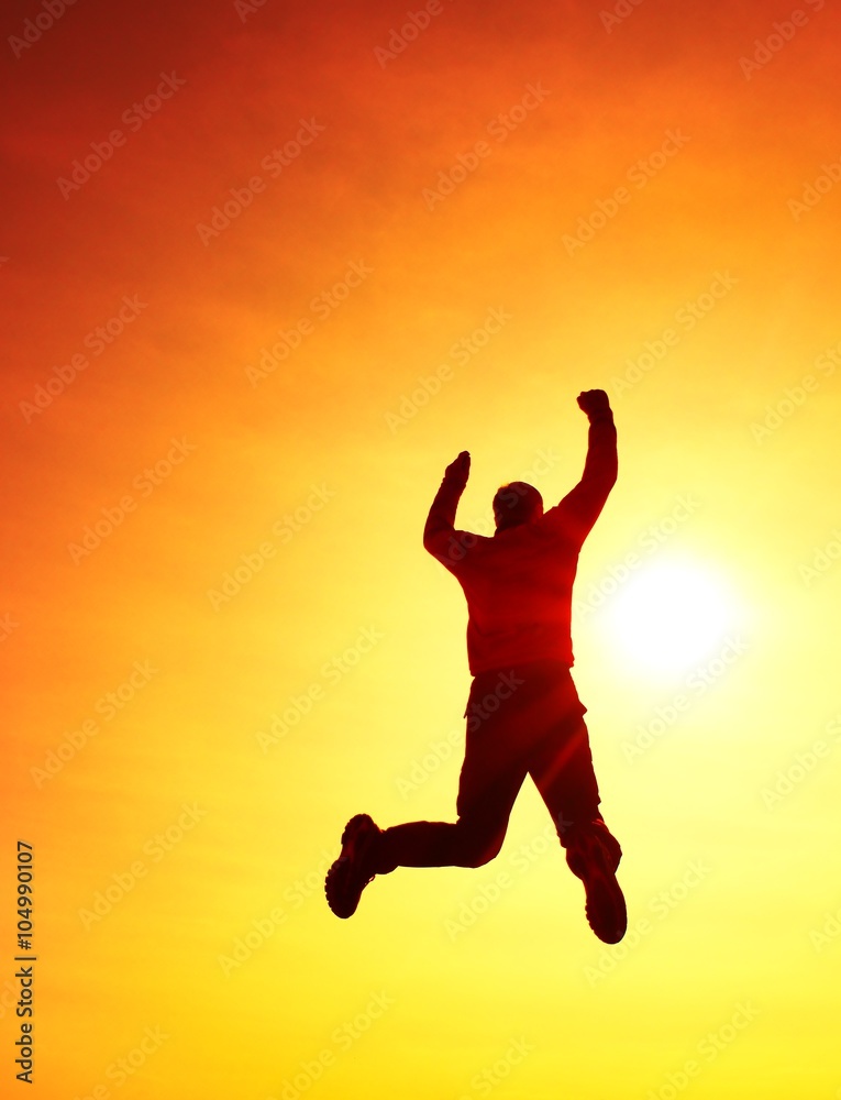 Flying man. Young man falling down on sky background. Flying man. Young man falling down on sky background.