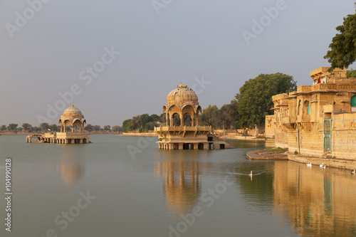 Gadisar lake in Jaisalmer, Rajasthan state, India