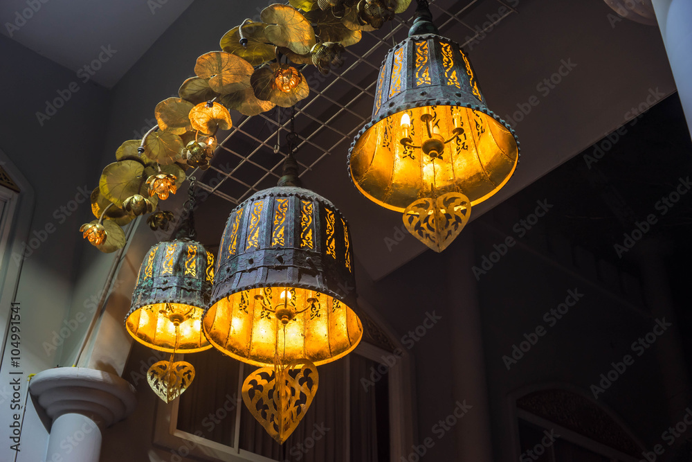 Fototapeta premium beauty ancient lamp on the door