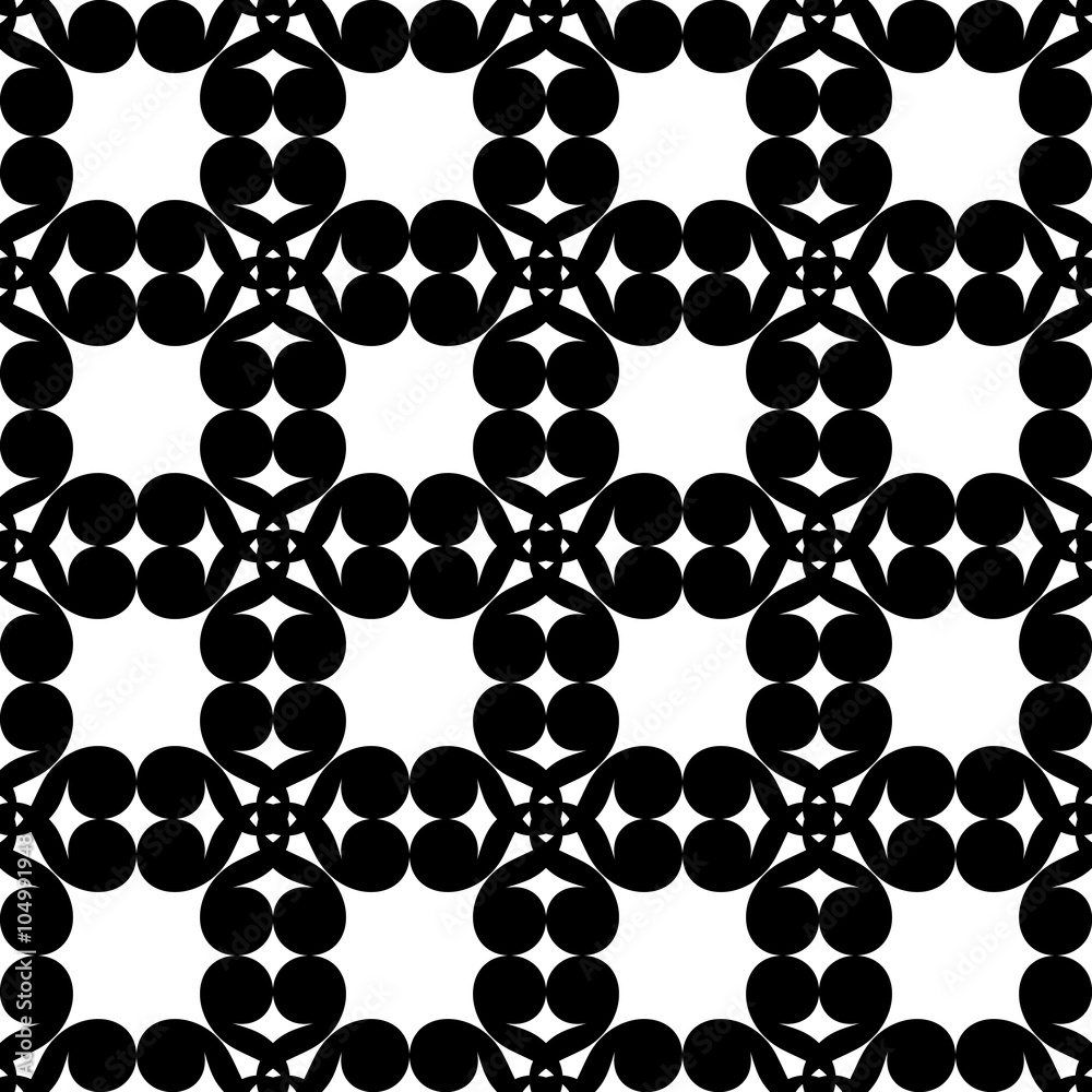 Fototapeta premium Abstract, geometric background, black and white seamless pattern