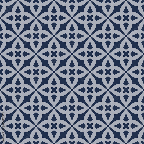 Abstract, geometric background, trendy seamless pattern, blue
