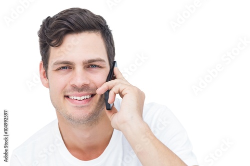 Handsome man having a phone call