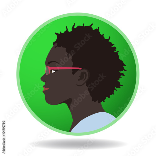 woman profile icon, face as seen from the side, avatar, vector illustration