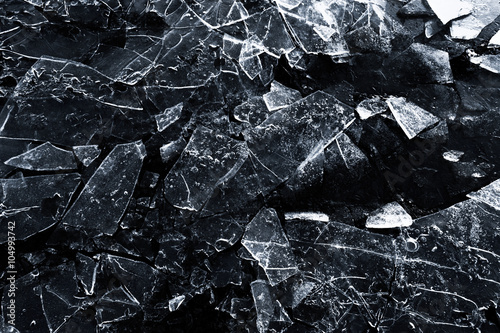 Spring background - meltinh and cracking ice