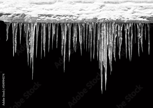 Photo Icicles on a black background