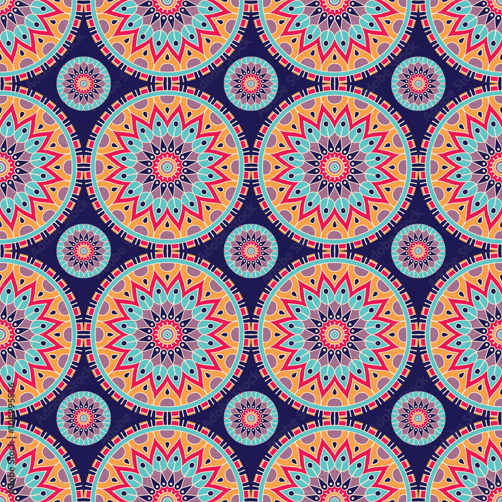 Fototapeta premium Ethnic floral seamless pattern
