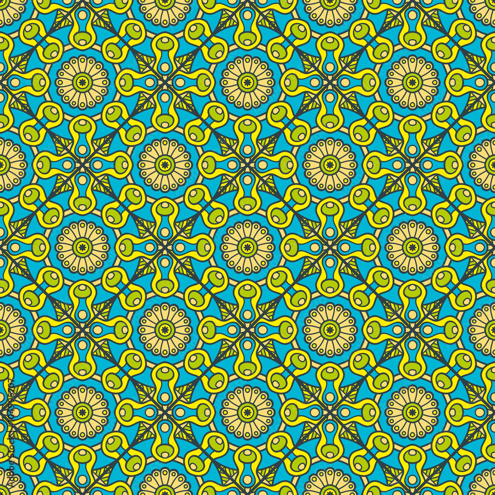 Ethnic floral seamless pattern