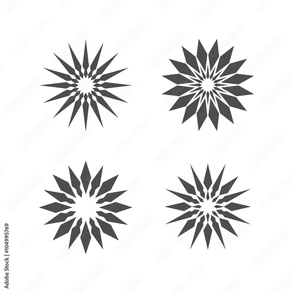 Set of abstract stars for design Set of abstract stars for design