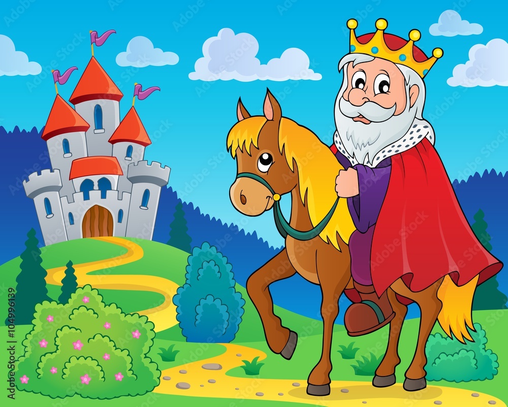 Naklejka premium King on horse theme image 2