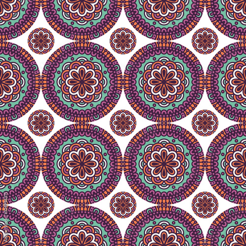 Ethnic floral seamless pattern