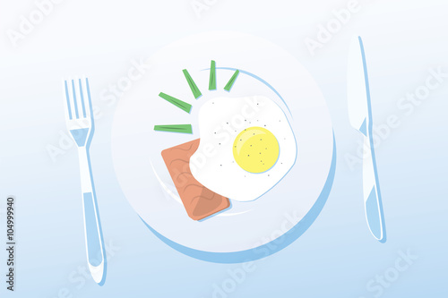 Light breakfast. Vector Illustration