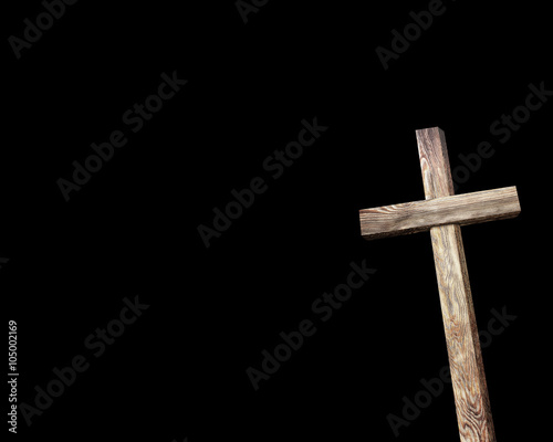 Old brown wooden cross
