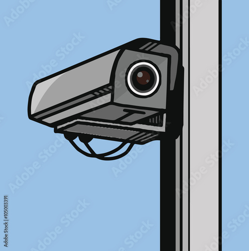 Street CCTV camera. Hand drawn. EPS8.