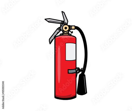 Fire Extinguisher, isolated on white background. Hand drawn. EPS8.