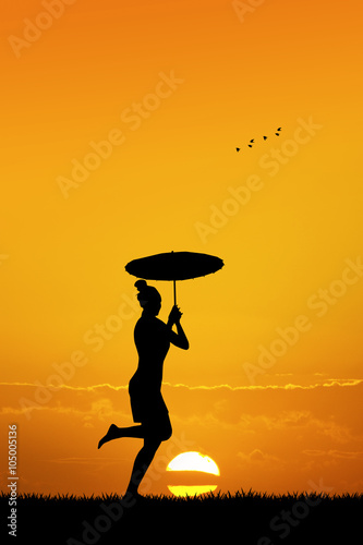 girl dancing with umbrella © adrenalinapura