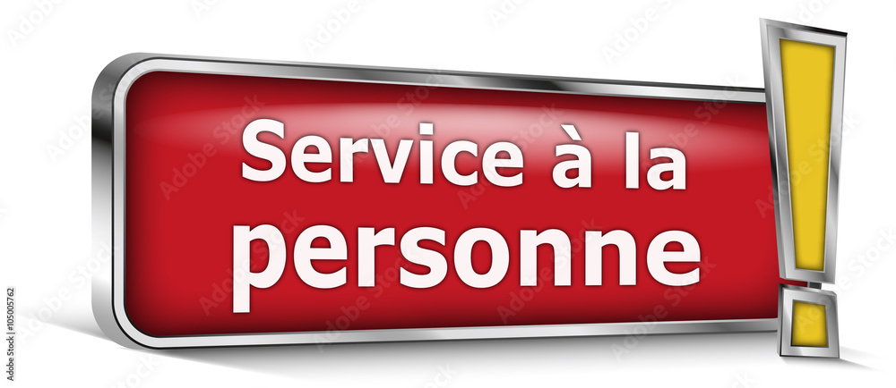 Service à la personne sur panneau rouge Service à la personne sur panneau rouge
