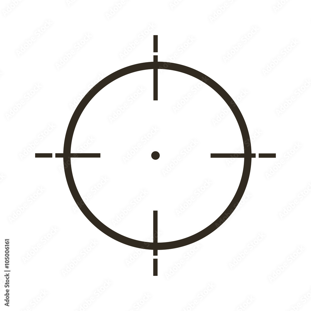 Sight icon in flat style, gray color white background Sight icon in flat style, gray color white background