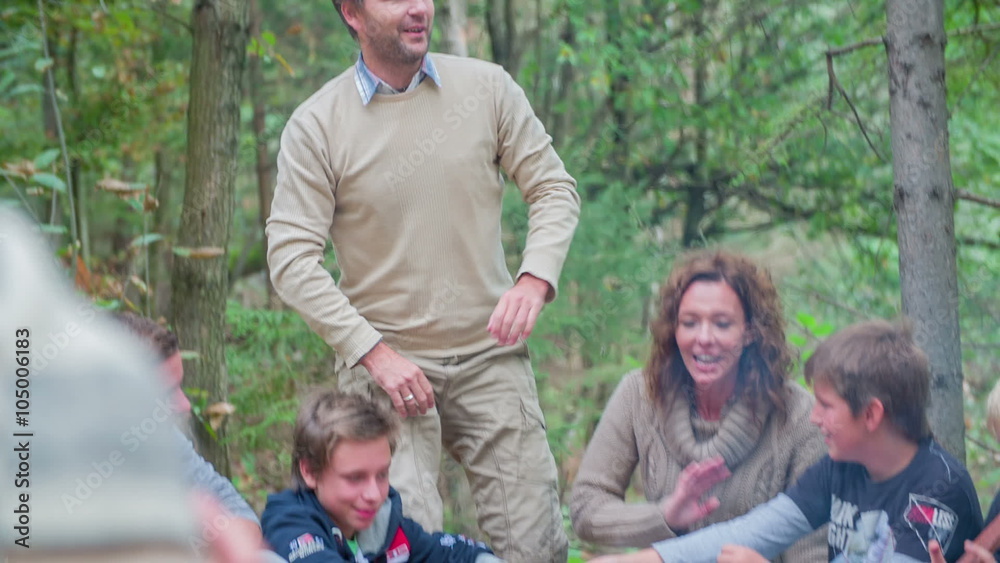 Couple says goodbye to the children Couple says goodbye to the children