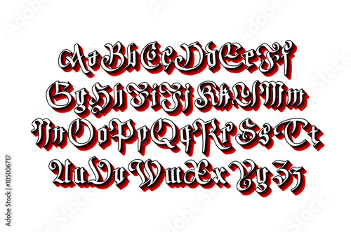 Blackletter gothic script hand-drawn font