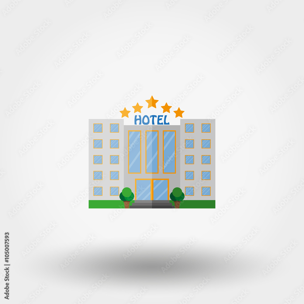 Hotel. Flat icon.