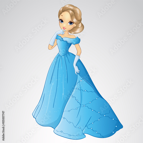 Beautiful Cinderella In Blue Dress