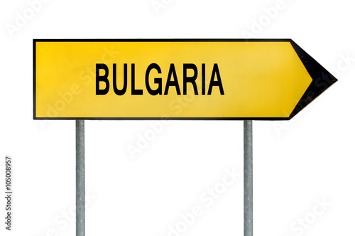 Yellow street concept sign Bulgaria isolated on white