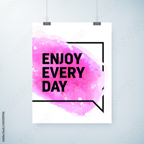 poster abstract watercolor design with motivation text