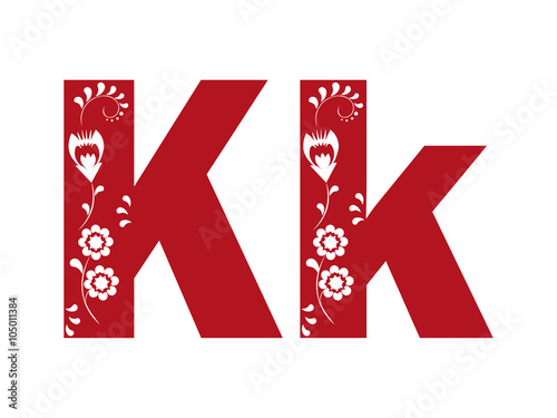 Litera k, wycinanka
