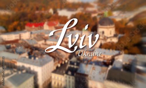 Lvov landscape with word