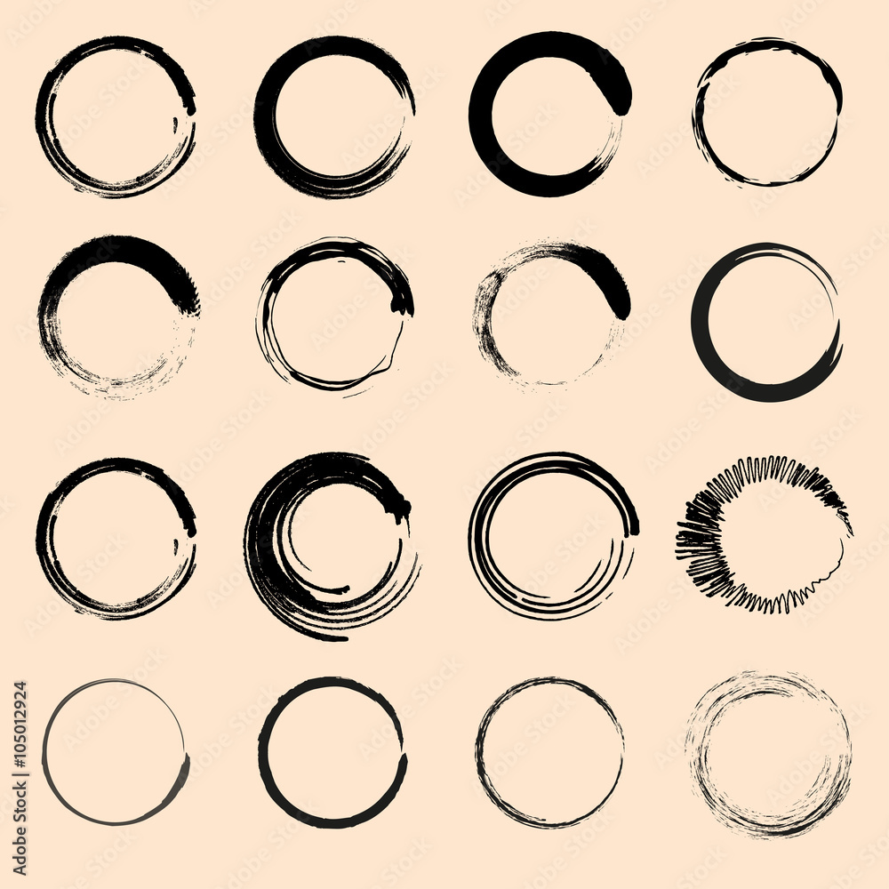 Circle drawn different brushes Circle drawn different brushes