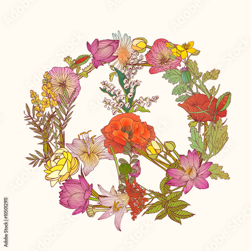 Peace floral symbol