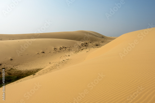 White sands Dunes in Vietnam  White desert background Popular tourist attractions in South of Vietnam.