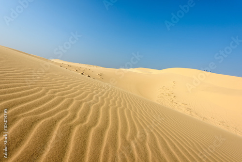 White sands Dunes in Vietnam  White desert background Popular tourist attractions in South of Vietnam.