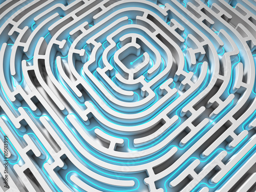 3D Maze with blue light path