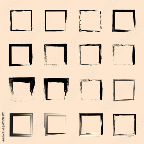 Square painted different brushes