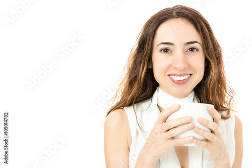 Business woman with a coffee cup