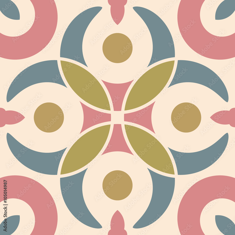 Naklejka premium Encaustic tiles seamless pattern. Vector EPS 10