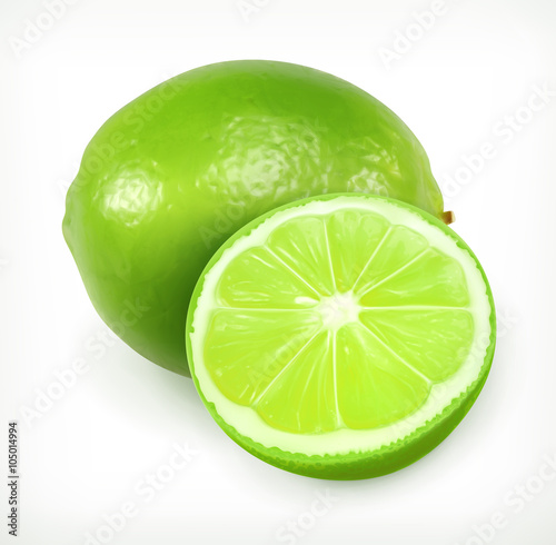 Lime, citrus fruit vector icon