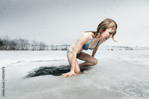 Ice hole swimming
