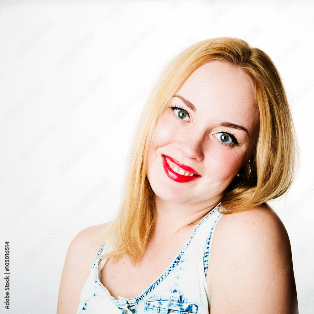 attractive young woman with blond hair and red lips attractive young woman with blond hair and red lips